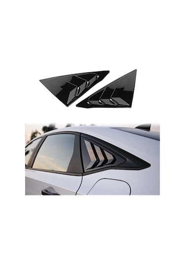 Honda Civic Fe1 Uyumlu Kelebek Cam Vizörü Piano Black 2022-