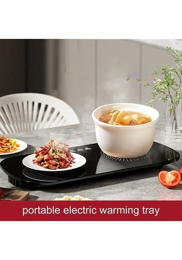 Flybuy Yemek Isıtma Plakası - Elektrikli Sıcak Tabak Altlığı - Beyaz - Hızlı Isıtma Beyaz