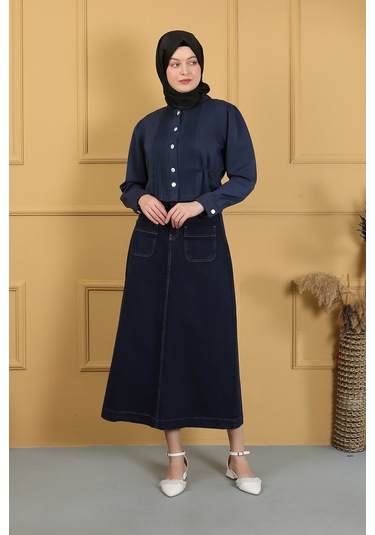 Vellıchor Tesettür Etek Lacivert