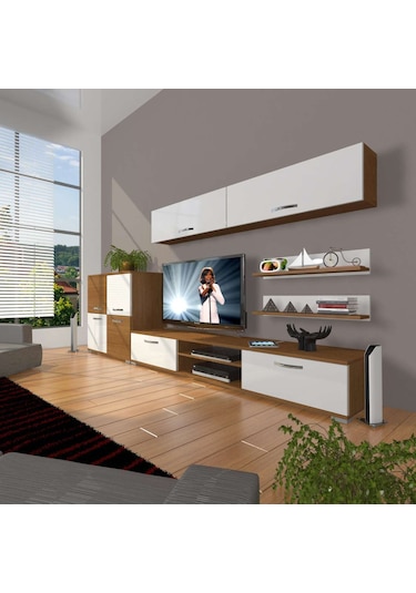 Decoraktiv Eko 6y Slm Dvd Tv Ünitesi Tv Sehpası Ceviz - Beyaz