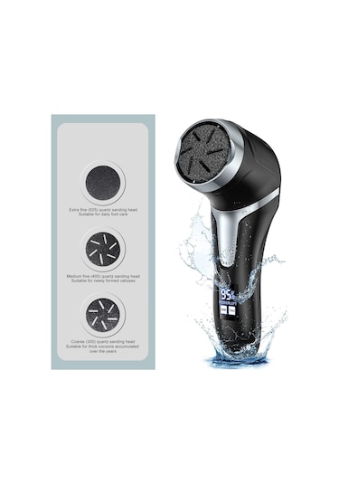 Moveevo Elektrikli Ayak Nasır Temizleme Seti Taşınabilir Ayak Törpüsü Pedikür Aletleri 3 Taşlama Başlığı 2 Hızlı Su Geçirmez