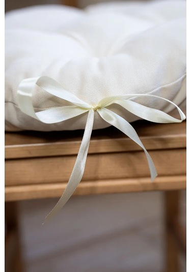 Slavıca Sandalye Minderi Yuvarlak 40x40 Cm Set 2 Adet 194172471 Sütlü