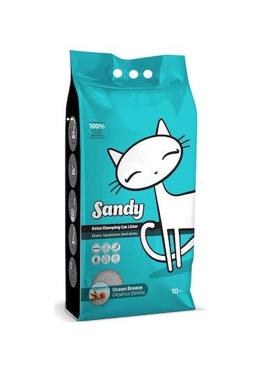 Sandy Ocean Okyanus Kokulu Topaklaşan Sodyum Bentonit Gri Kedi Kumu 10 KG