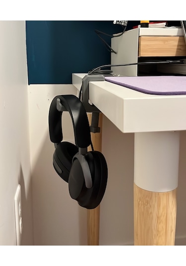 Şık Masa Kenarı Asılabilir Kulaklık Standı - Kulaklık Tutucu Masa Askılığı Masa Kenarı Askılığı