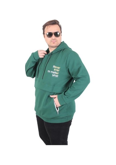 Starbattal Büyük Beden Kapüşonlu Sweat Double Face Never 25706 Neftı Neftı