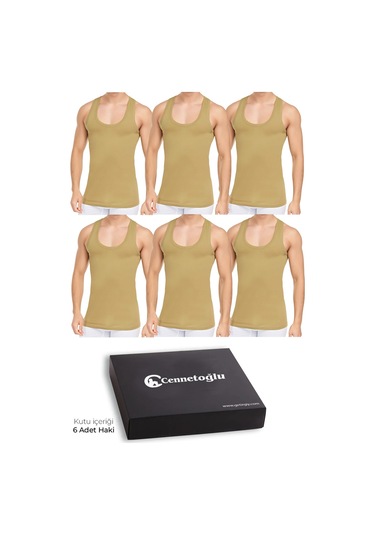 Cennetoğlu 6 Adet Pamuk Beyaz Erkek Penye Atlet Ekonomik Paket 001