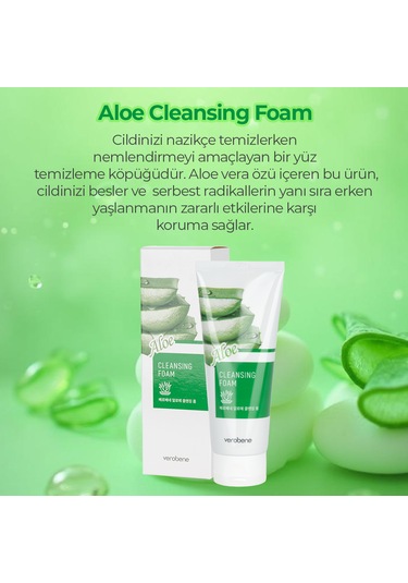 Verobene Cleansing Foam Aloe Vera Özlü Yüz Temizleme Köpüğü 150 ML