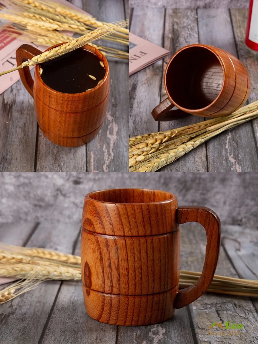 Eco-home.stıle Bira Bardağı - Bardak Ahşap Servis Tabağı 167159469 Kahverengi Mermer