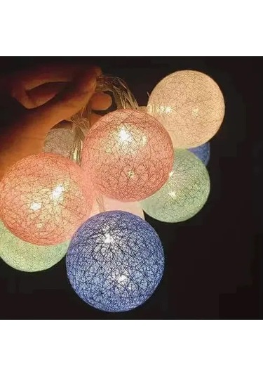 2m 10 Led Renkli Top Lamba Çok Renkli