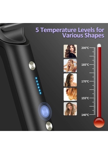 Venturemart Saç Düzleştirici Fırçası, Taraklı Saç Düzleştirme Demiri, Hızlı Isıtma Ve 5 Sıcaklık Ayarı