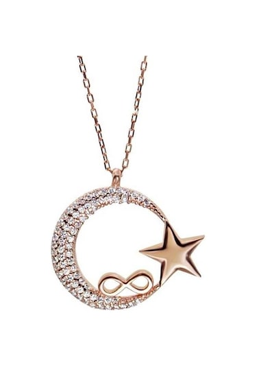 Sonsuz Ay Yıldız 925 Ayar Gümüş Kolye-2165