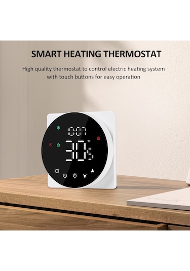 Vkemall Siyah Tp908gc Duvar Tipi Isıtma Kontrol Cihazı - 5a Dokunmatik Ekranlı - Haftalık Programlanabilir - Kombi Sıcaklık Regülatörü