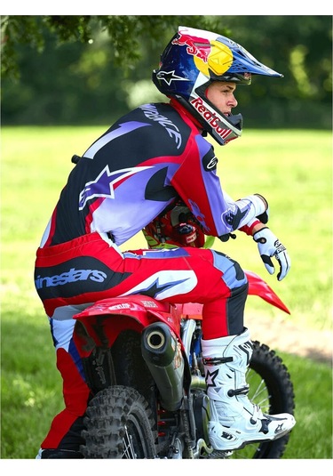 Alpinestars Fluid Wurx Kros Motosiklet Pantolonu Mavi Kırmızı