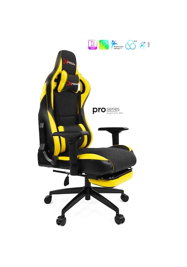 Xprime Over Pro. Oyuncu Koltuğu Hybrid Kumaş Sarı