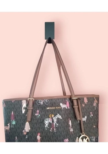 Ardini Kendinden Yapışkanlı Bornoz Havlu Askısı Dikdörtgen Mat Siyah 4'lü Çok Renkli