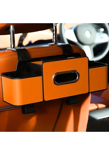 Chuangyinshop Black Araba Koltuğu Arkası Organizer Peçetelik Ve Ayarlanabilir Kancalar Çift Katlı Tasarım Uzun Yolculuklar İçin