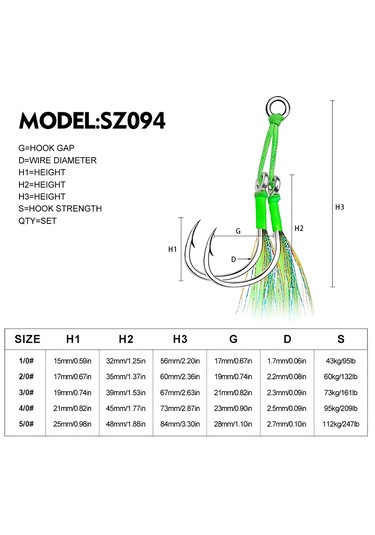Hokkaido 4/0 Numara 1 Adet Çiftli,glow Simli ,jig Asist,iğne Boyu 45 Mm No:4/0