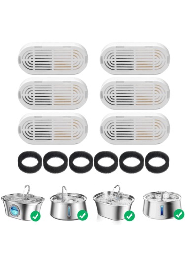 Ecronicword 6'lı Paket Evcil Hayvan Su Dağıtıcı Filtre Kartuşları F11