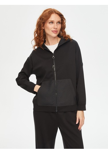 Kapitone Garnili Eşofman Üst 69271 U6927110 Siyah