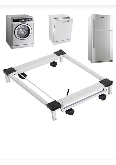 Trendesk Beyaz Eşya Altlığı Çeksür Tekerlekli Çamaşır Makinesi Altlığı