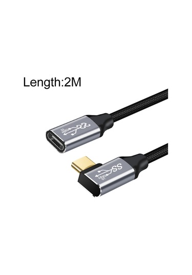 Sones 2m 10gbps Usb-c / Type-c Dişi - Erkek Dirsek Şarj Veri İletim Uzatma Kablosu