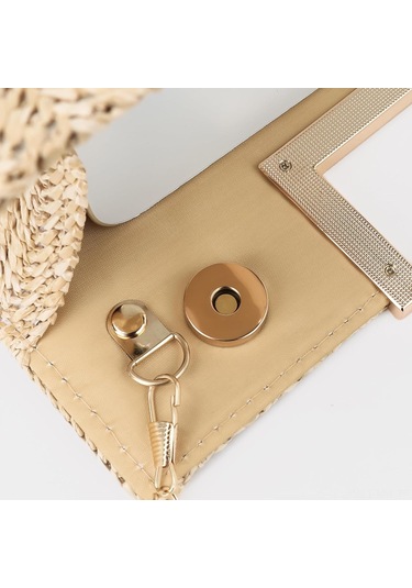 Moveevo El Dokuma Samimi Çaylak Çanta - Taşınabilir Altın Zincir, Manyetik Kapatma, Günlük Gereksinimleri Karşılar 26x16x5cm Çok Renkli