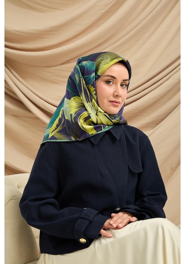 Silk Home Twill İpek Eşarp 11480-81 Morcivert, Butter Yellow, Asit