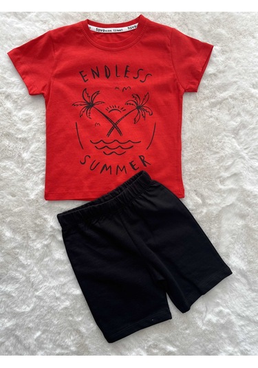Endeles Summer Şortlu İkili Takım Kırmızı