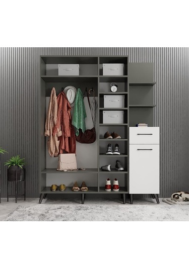 Açelya Portmanto Vestiyer Ayakkabılık Fb - M3 Montaj Dahil 160 Cm