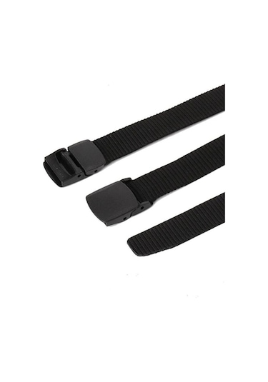 Çantachım Anti Alerjik Plastik Tokalı Taktikal Tarz Bez Kemer Siyah