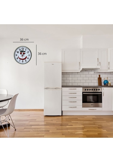 Büro Ev Ofis Hediyesi İçin 36cm Krem Tasarım Mutfak Duvar Saati Diğer