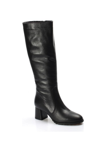 Hakiki Deri Kürklü Kadın Kalın Topuklu Çizme 064kza998 001