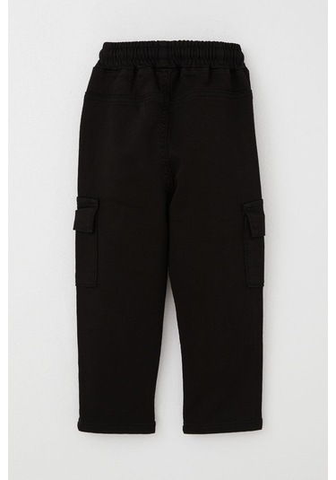 Breeze Erkek Çocuk Pantolon Kargo Cepli Beli Lastikli 1.5-5 Yaş, Siyah Siyah