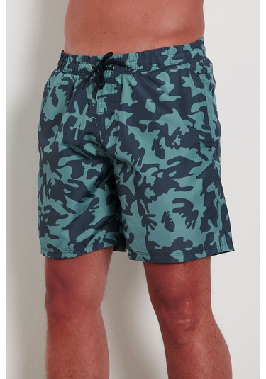 Enrico Ferry Erkek Hızlı Kuruyan Kamuflaj Baskı Deniz Şortu 2531
