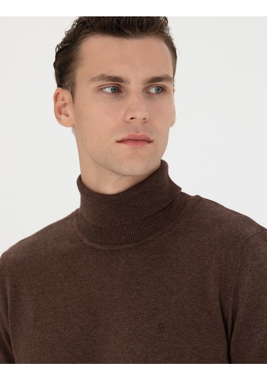 Pierre Cardin Erkek Kahverengi Triko Kazak 50276162-vr158 Kahverengi