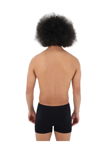 Erkek 3'lü Dikşsiz Mikro Fiber Boxer Seti Rahat Bel Lastiği Likralı Siyah