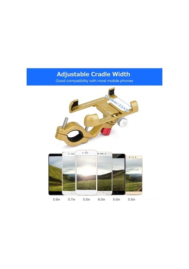 Pazly 360 Dönebilir Bisiklet Gövdesi Telefon Tutucu - Alüminyum Alaşım, 55-95mm Ayarlanabilir Siyah Siyah