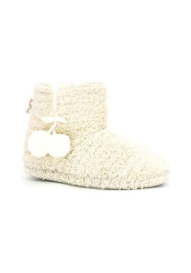 Unisex Panduf Ev Botu Ev Ayakkabısı Krem