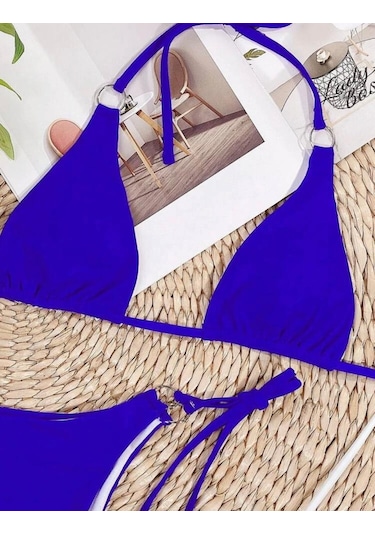 Deep Beach İp ve Halka Detaylı Bikini Takım 001