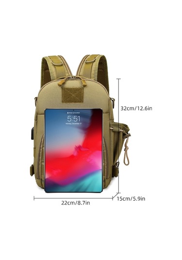 Createtech Sırt Çantası Şarjlı Seyahat Outdoor Kahverengi Hafif - Qy Kahverengi