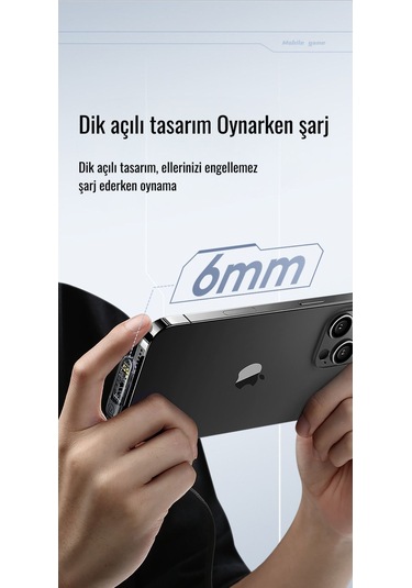 Usams Sj583 20w Lightning To Type-c Dirsek Hızlı Şarj Ve Veri Kablosu 1.2m Şeffaf Siyah