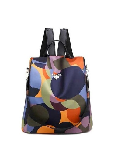 Cordial Yeni Kadınlar Sokak Modası Baskı Desenli Sırt Çantası Siyah