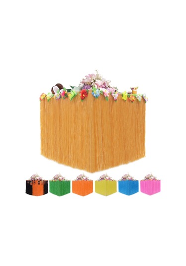 Sones Hawaii Masa Örtüsü Deniz Kenarı Partisi Şenlikli Pazar Masa Süslemeleri, Boyut: 276x30cm Kırmızı Kırmızı