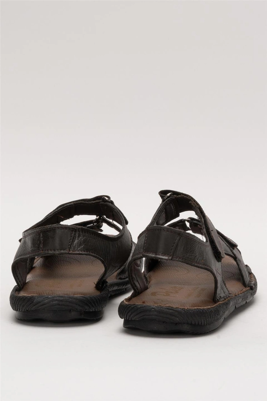 Erkek İçi Dışı Hakiki Deri Ortopetik Yazlık Esnek Ve Çok Hafif Günlük Ayakkabı Sandalet Kahverengi Kahverengi