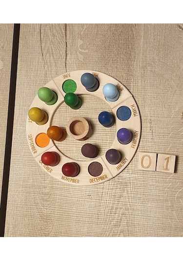 Kırtkırt Ahşap Ay Döngülü Tabla