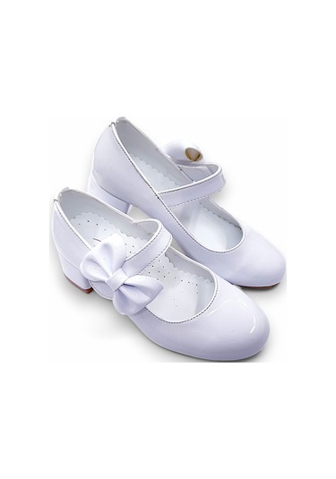 Beebron Ortopedik Topuklu Abiye Kız Çocuk Ayakkabı Glossy Series Abiayk2401 Rugan Beyaz Rugan Beyaz