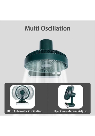 Jialan Usb Şarj Edilebilir Salınan Masa Fanı 4 Hız Ayarı 5000mah