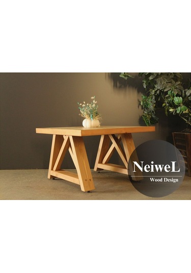Neiwel Varen Doğal Ahşap Sehpa-80-80 Açık Ceviz