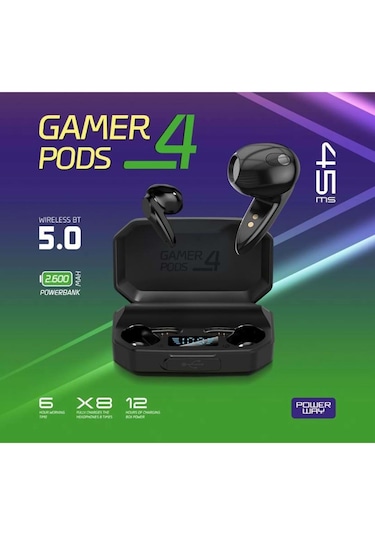 Powerway 45MS Gamer Pods4 Bluetooth 5.3 Kulak İçi Oyuncu Kulaklığı