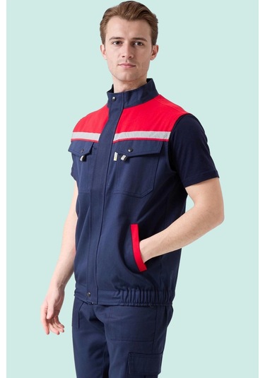 İş Yeleği Gabardin Kumas Yazlık Grikırmızı Reflektörlü Royal Hafif Nefes Alabilir Çok Cepli Lacivert-kırmızı İş Yeleği Gabardin Kumas Yazlık Grikırmızı Reflektörlü Royal Hafif Nefes Alabilir Çok Cepli Lacivert-kırmızı